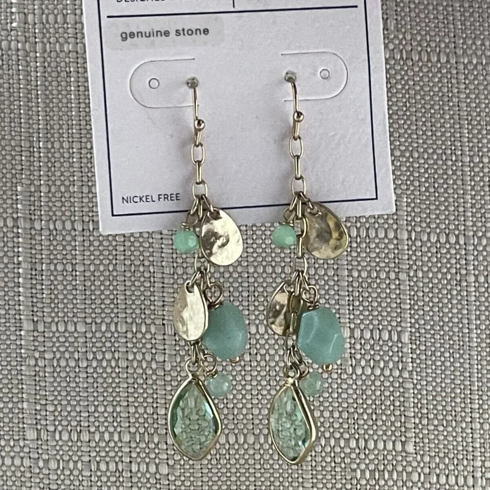 Melrose and Market Women Earrings Genuine Stone Drop Down Ear Jewelry New